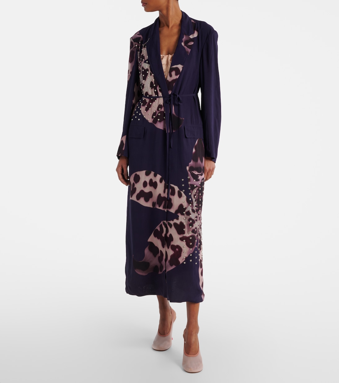 Vestido envolvente estampado con adornos | Dries Van Noten