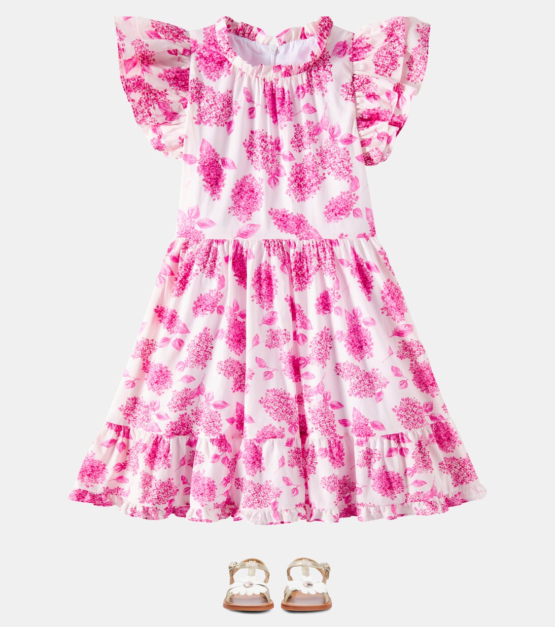 Floral ruffled cotton dress | Tartine et Chocolat