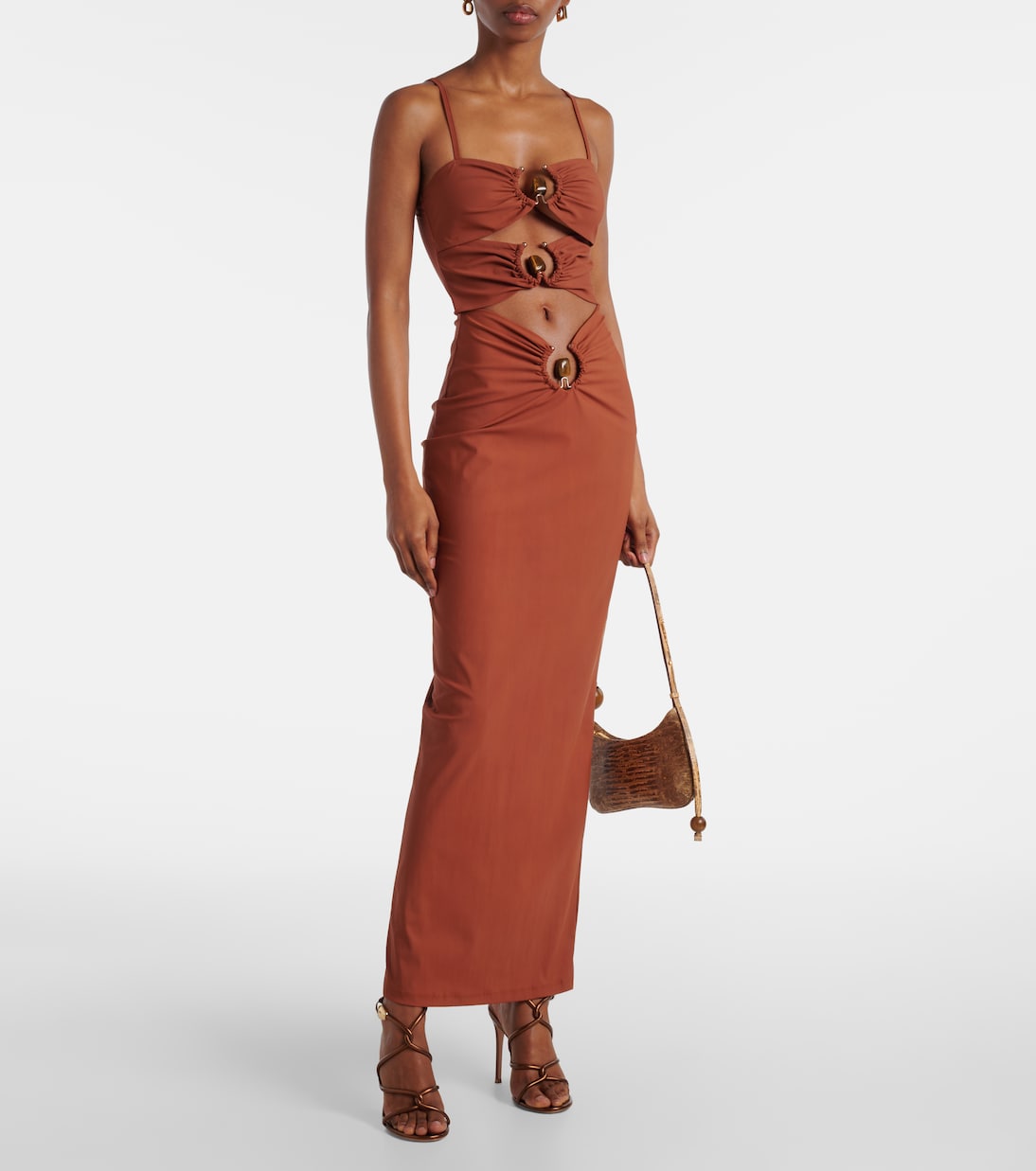 Abito lungo Pierced Orbit in jersey | Christopher Esber