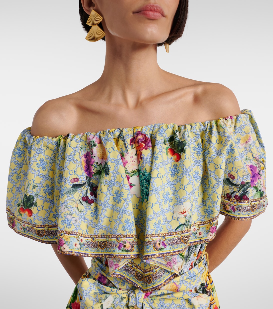 Robe midi Flor Fantástica en coton | Camilla