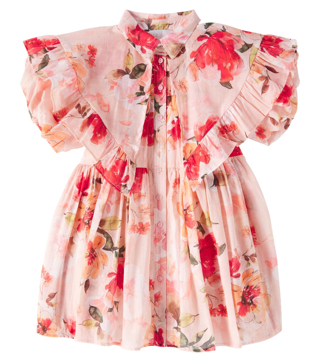 Floral puff-sleeve cotton dress | Petite Amalie  
