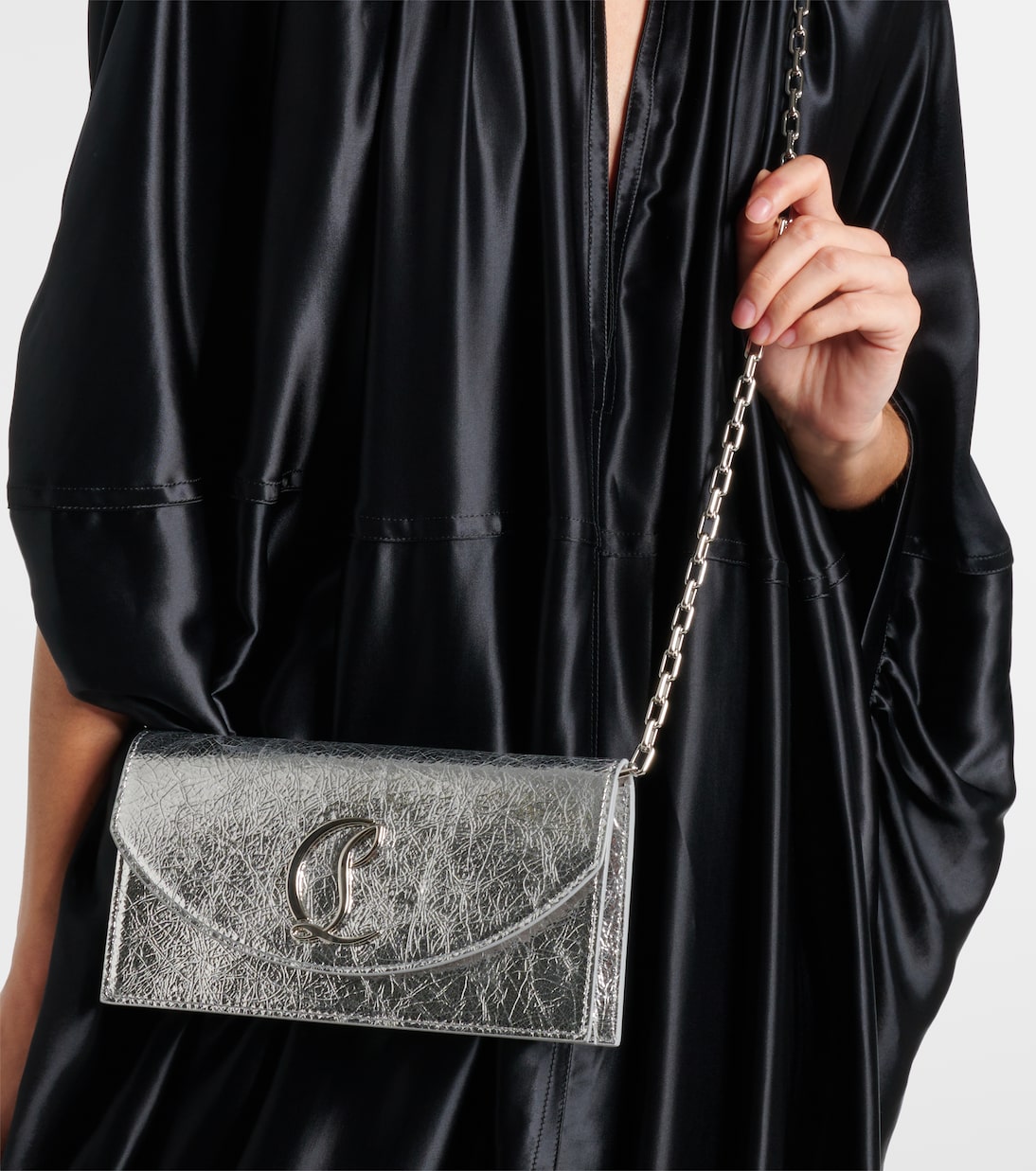 Loubi54 metallic leather clutch | Christian Louboutin