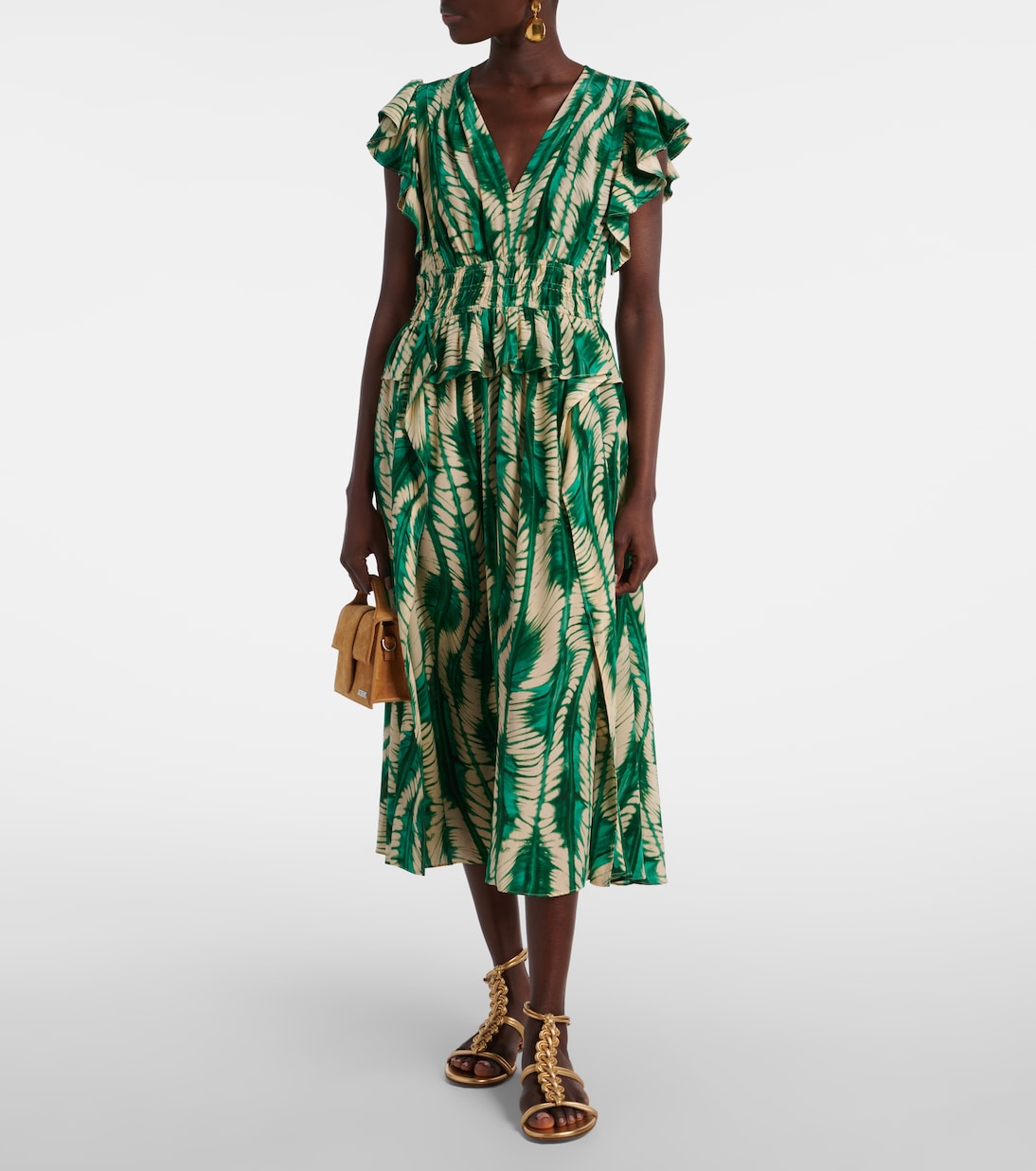 Abito midi Brielle in seta crêpe de chine | Ulla Johnson