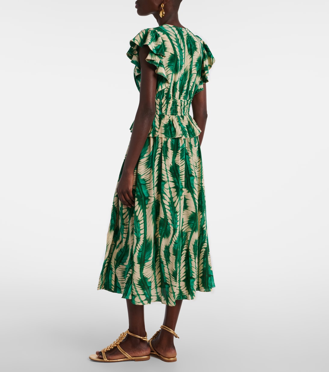 Abito midi Brielle in seta crêpe de chine | Ulla Johnson