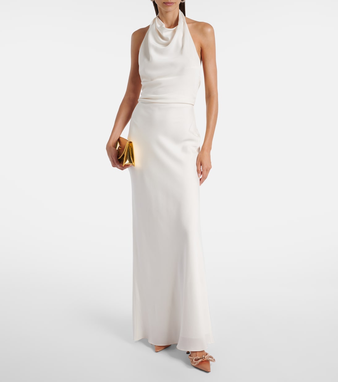 Double Bow 65 embellished satin pumps | Mach & Mach