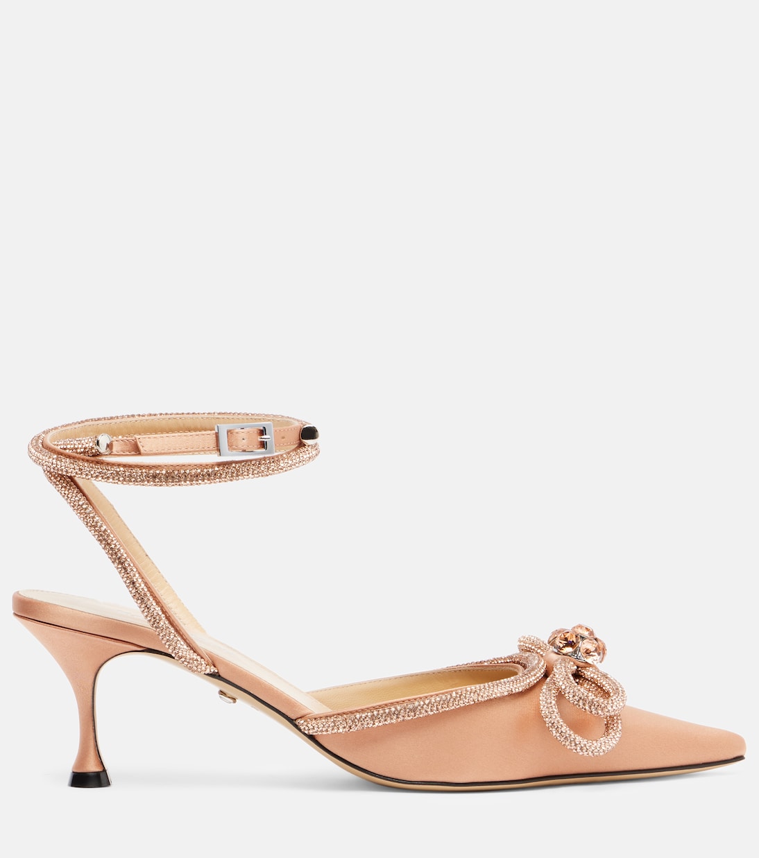 Double Bow 65 embellished satin pumps | Mach & Mach