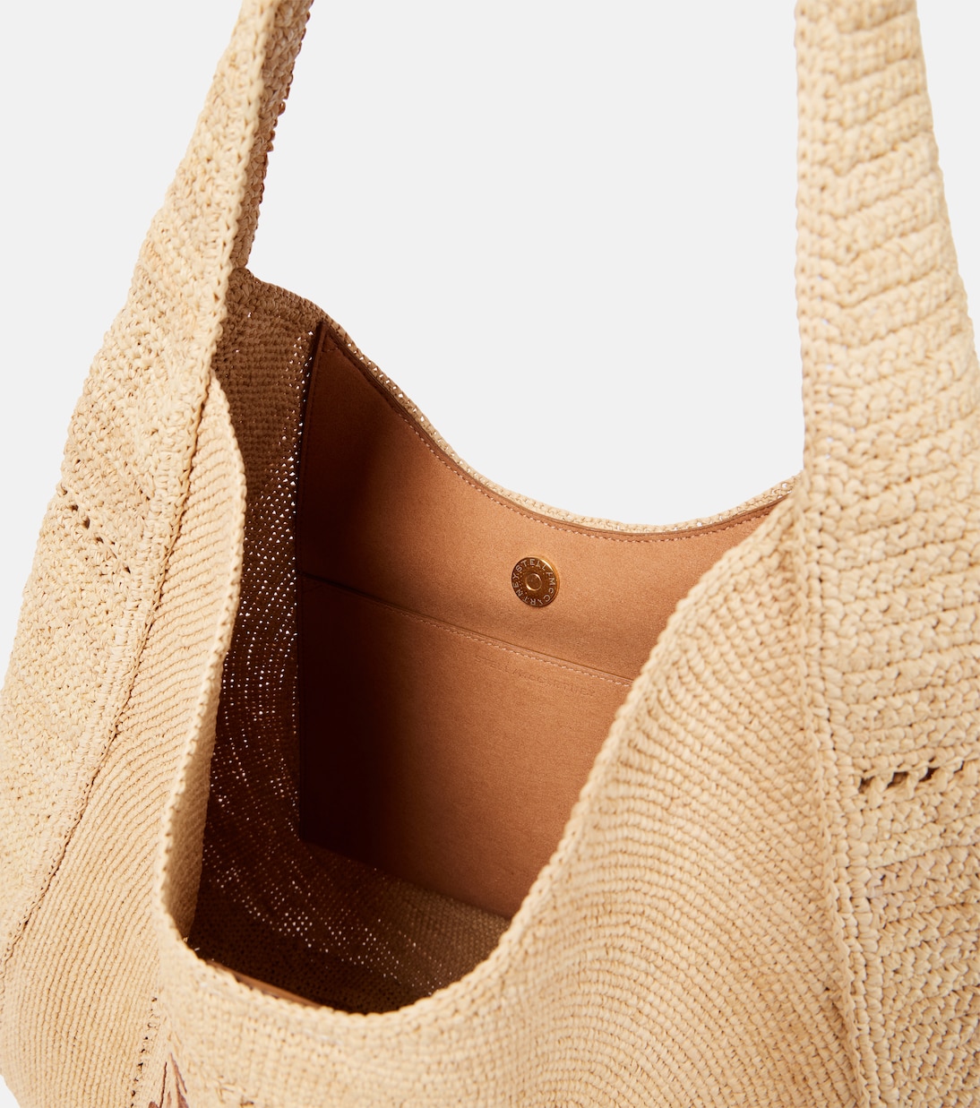Logo embroidered raffia tote bag | Stella McCartney