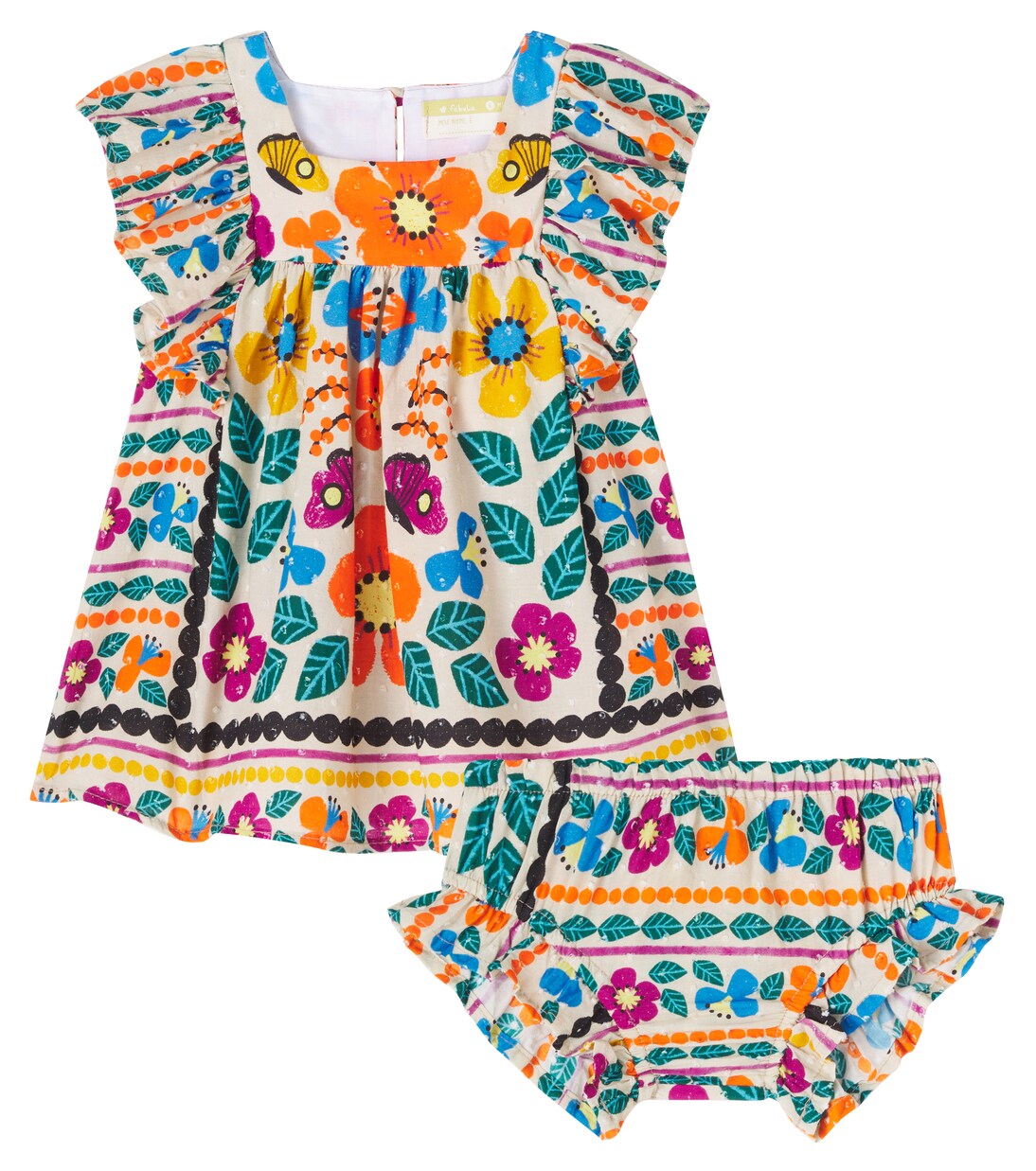 Baby cotton dress and bloomers set | Fábula