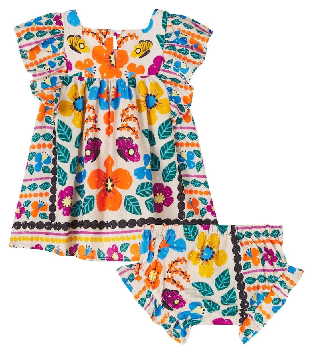 Baby cotton dress and bloomers set | Fábula