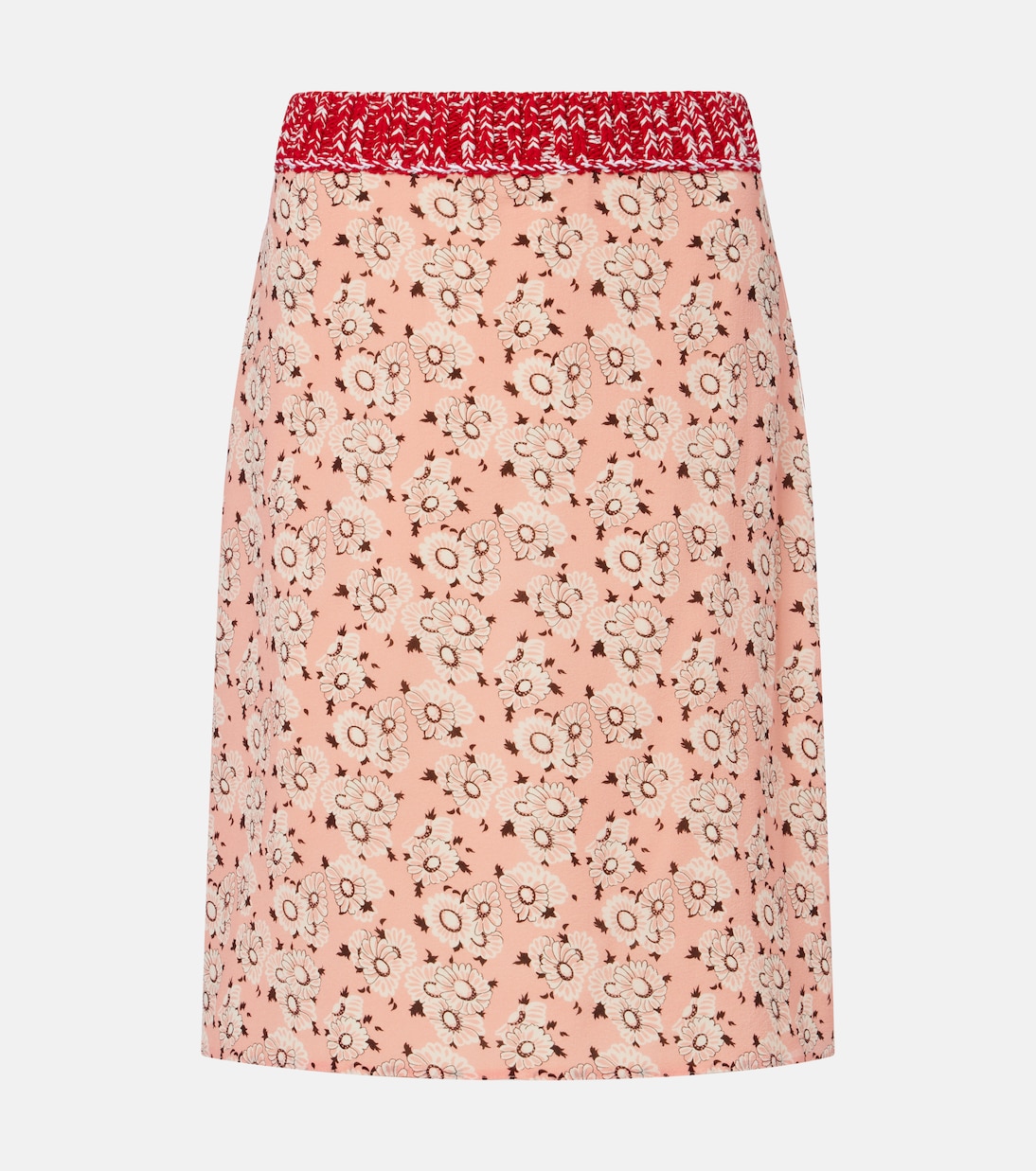 Falda tubo en mezcla de seda floral | Prada