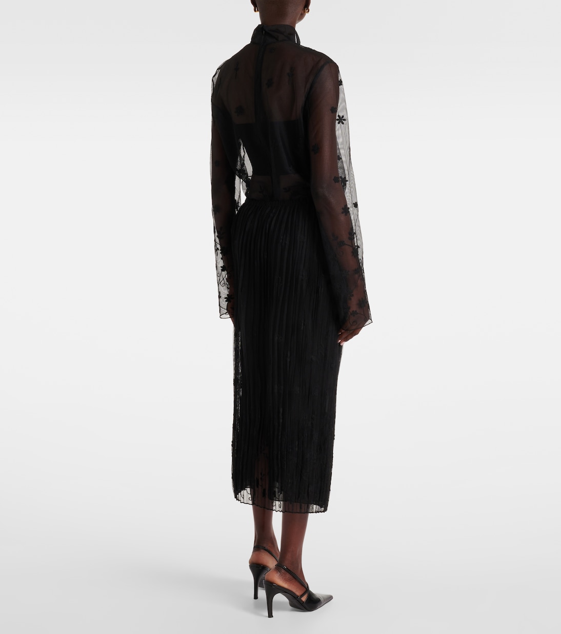 Bestickter Midirock aus Tüll  | Toteme