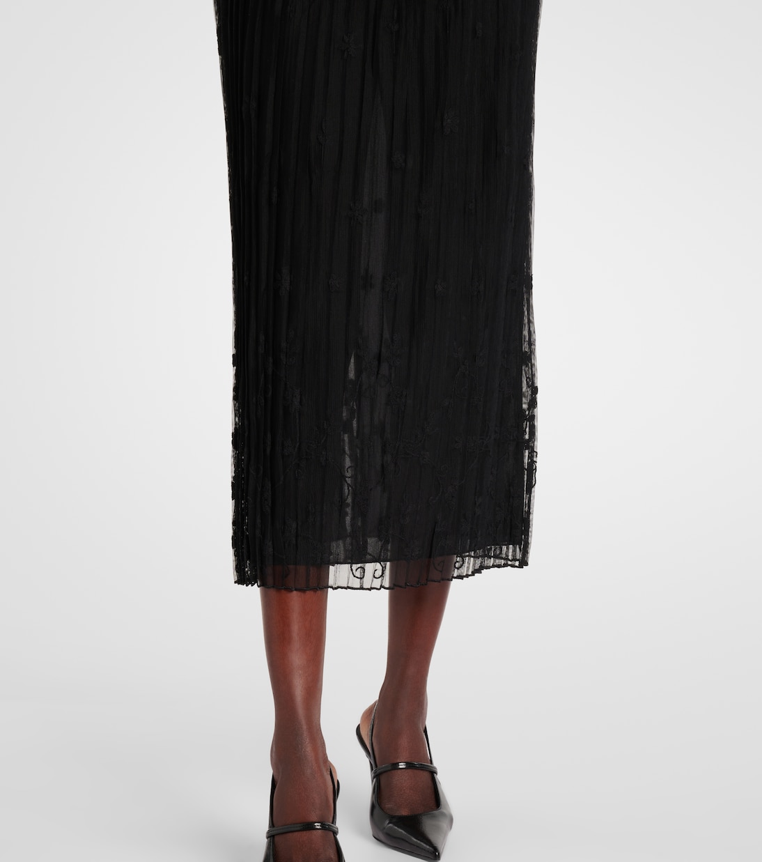 Bestickter Midirock aus Tüll  | Toteme