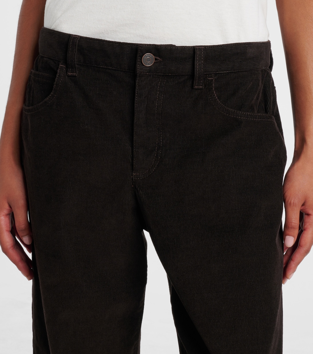 Pantalon droit Eglitta en velours côtelé de coton | The Row