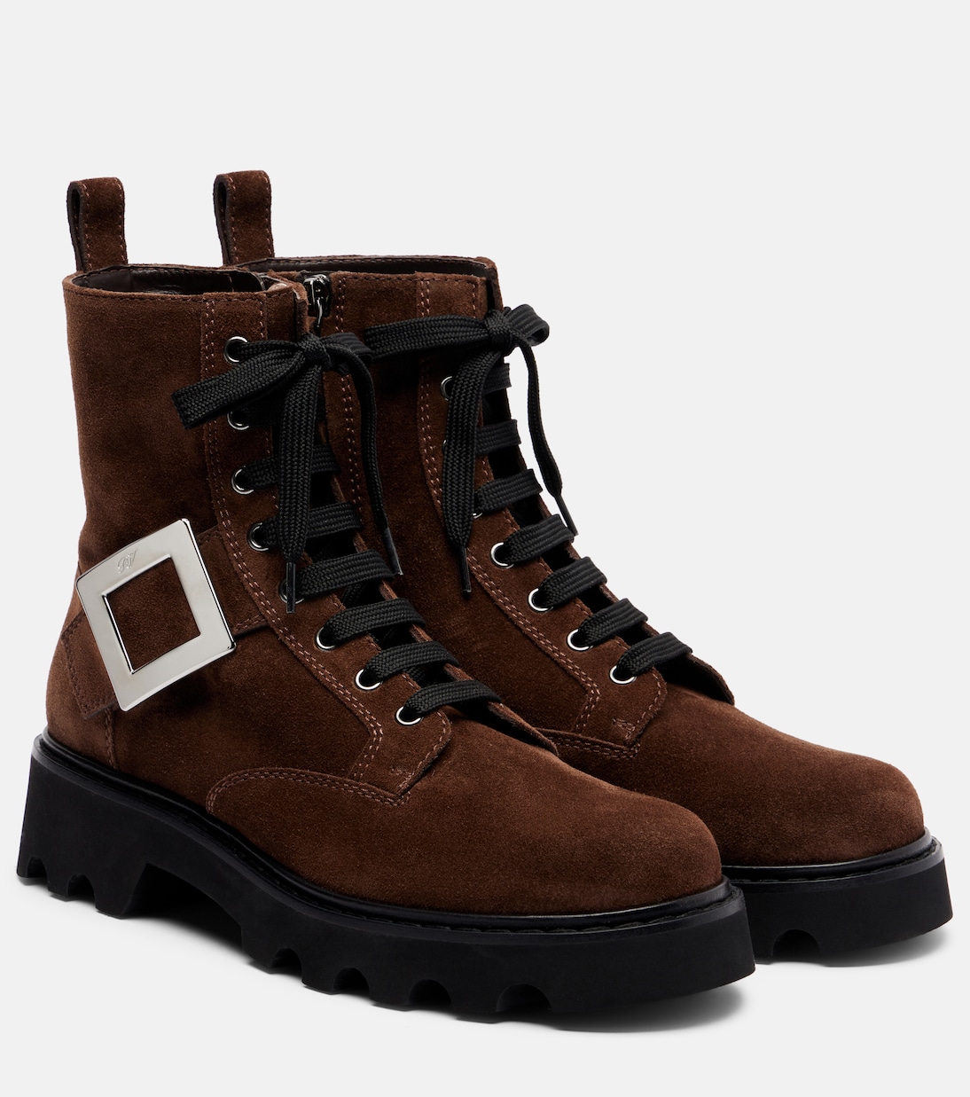 Suede lace-up ankle boots | Roger Vivier