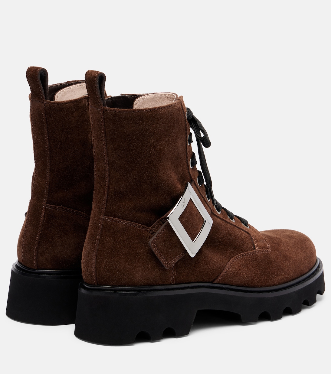 Suede lace-up ankle boots | Roger Vivier
