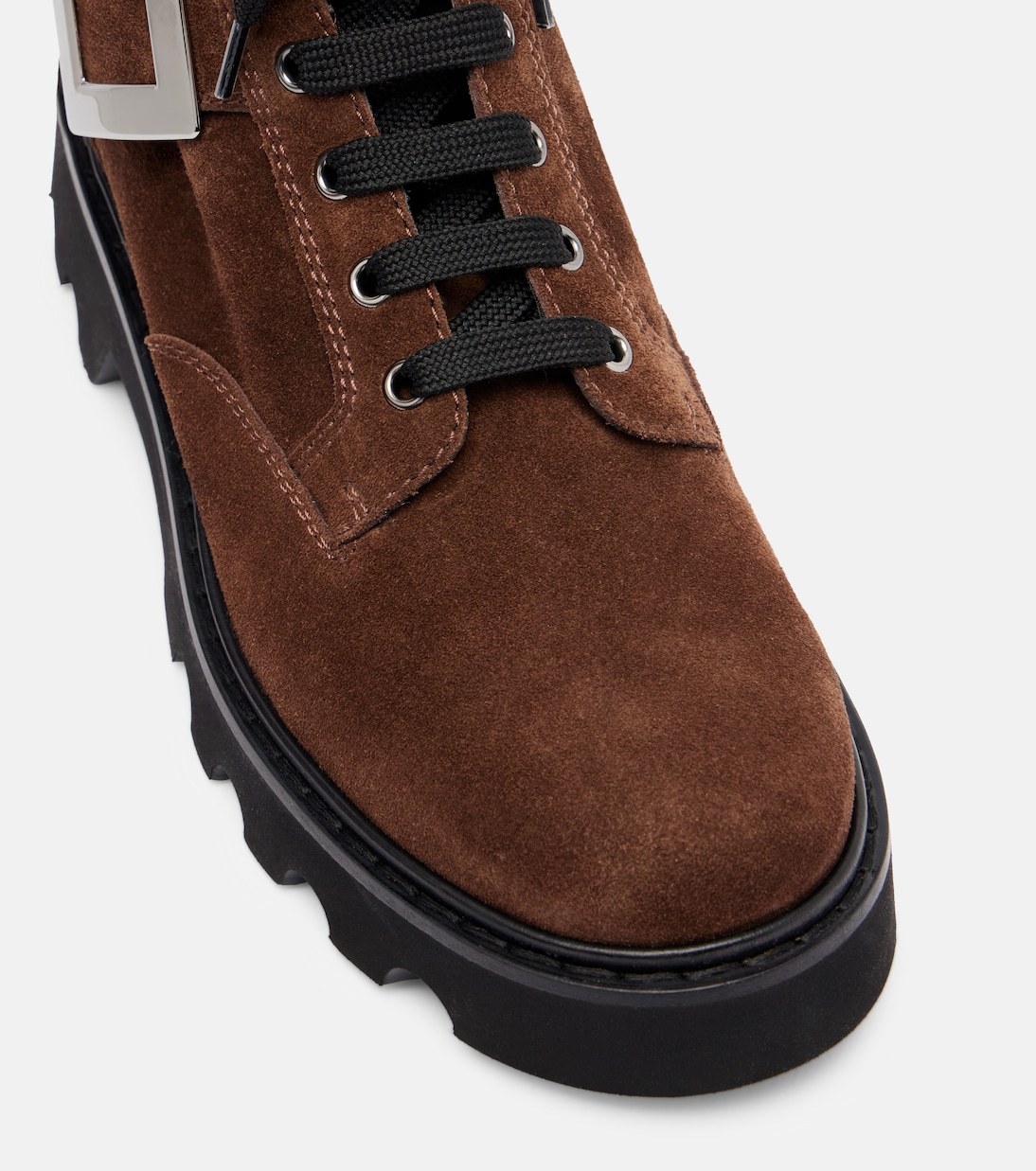 Suede lace-up ankle boots | Roger Vivier