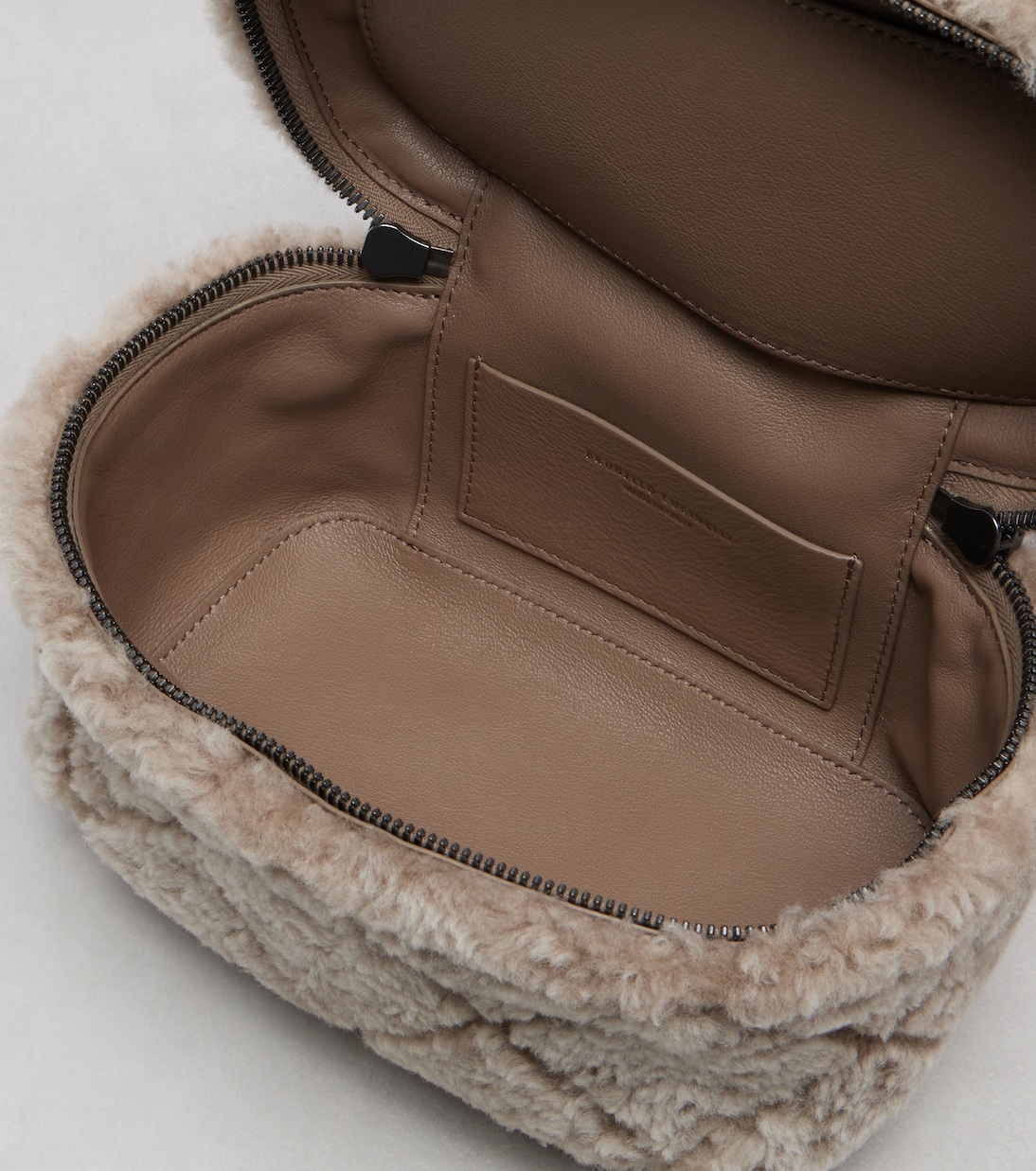 Quilted shearling vanity bag | Brunello Cucinelli