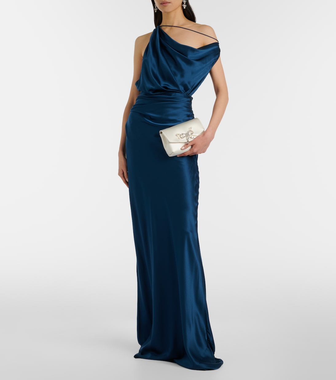 Pochette Soft Bow Mini en satin à ornements | Jimmy Choo