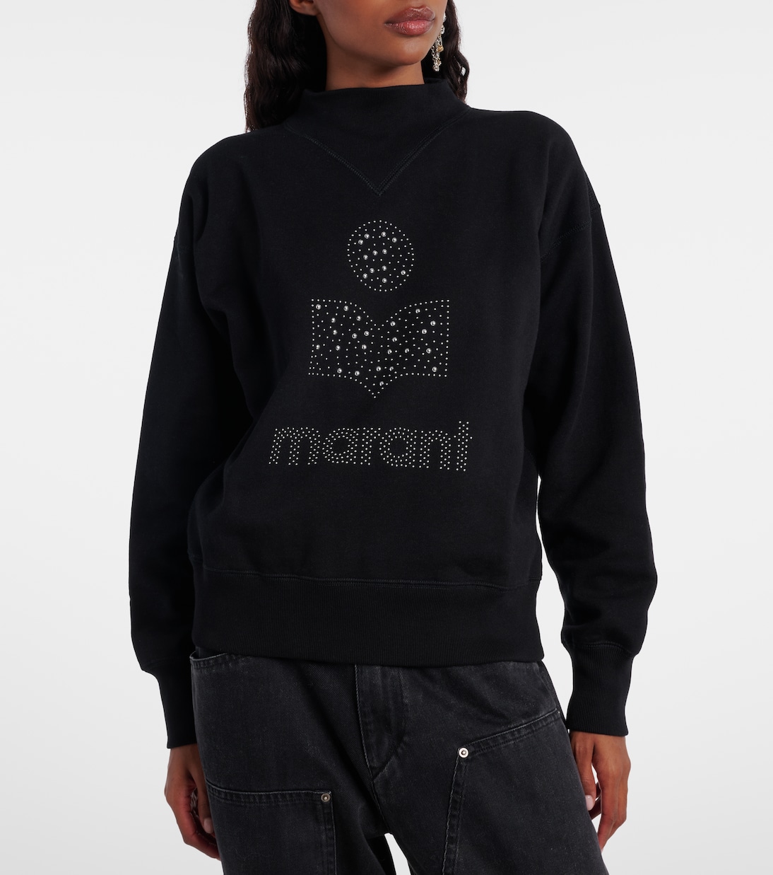 Moby logo cotton-blend fleece sweatshirt | Marant Etoile
