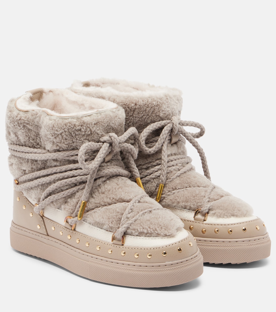 Curly Rock shearling-trimmed leather snow boots | Inuikii