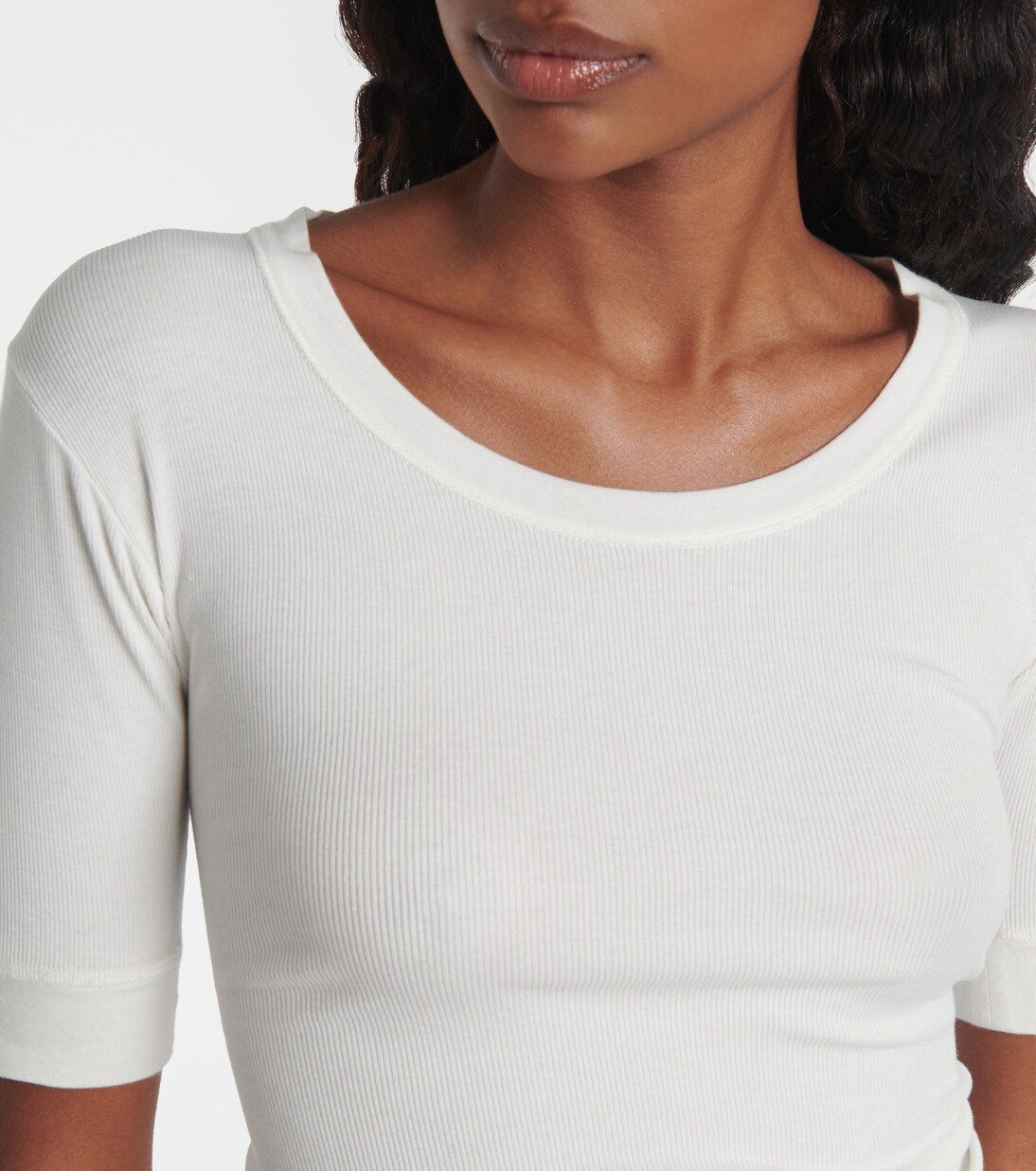 Ribbed-knit cotton-blend top | Calvin Klein Collection