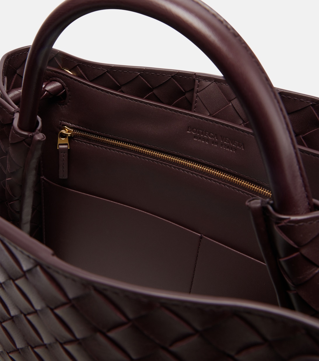Andiamo Intrecciato Medium leather tote bag | Bottega Veneta