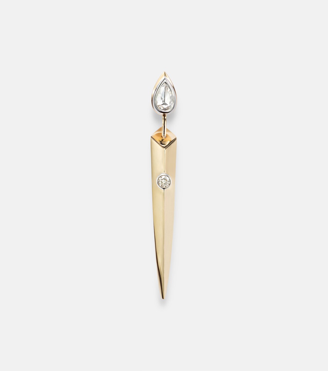 14kt gold single earring with diamonds | Rainbow K