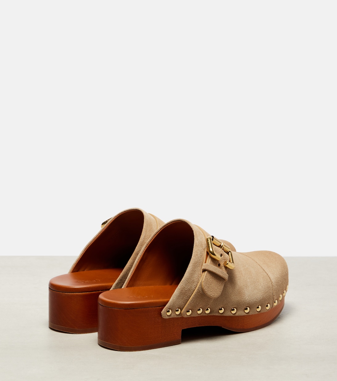 Jeannette 40 embellished suede clogs | Chloé