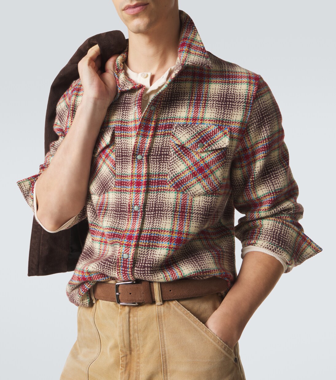 Balance cashmere shirt with emerald | God's True Cashmere