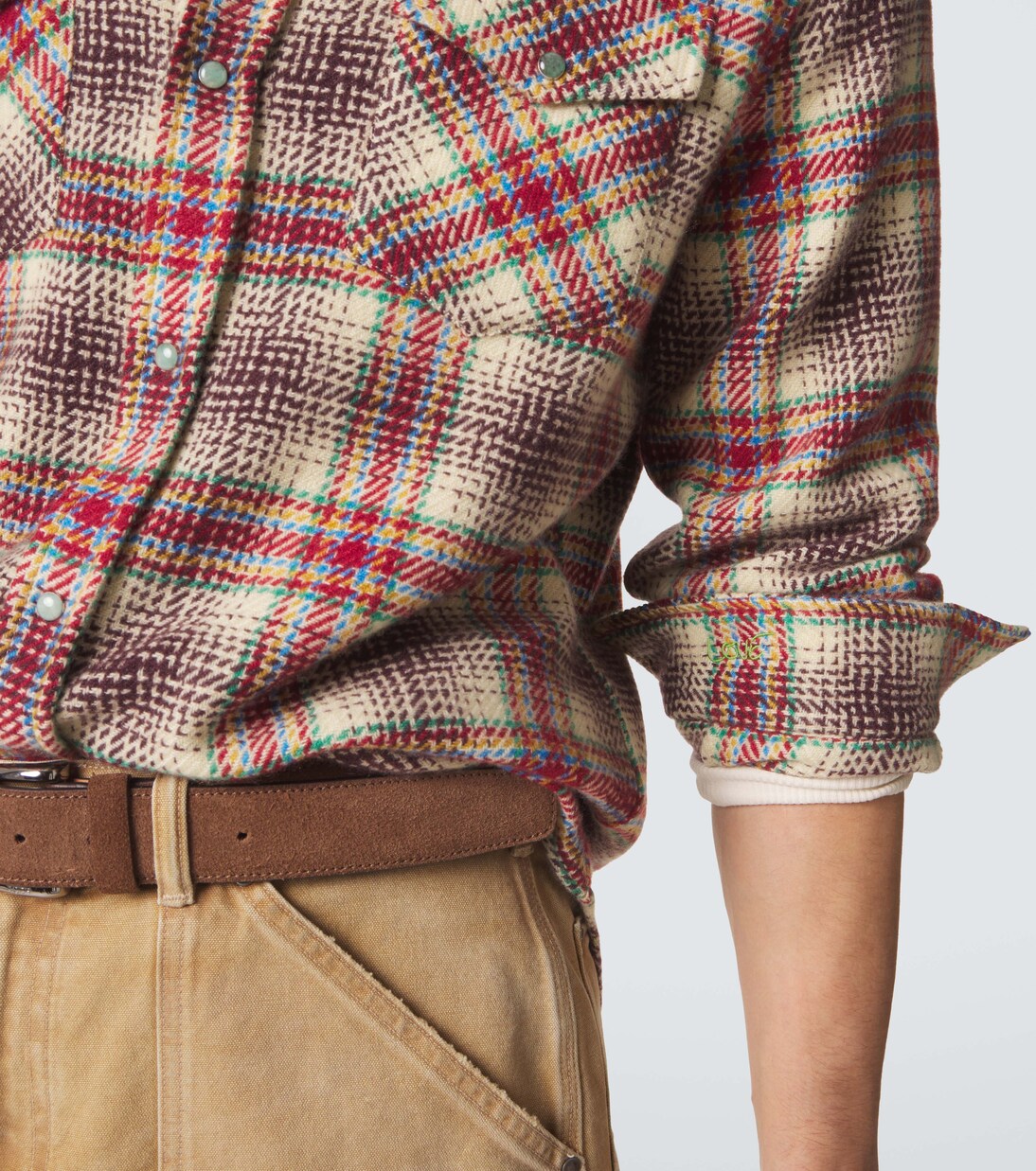 Balance cashmere shirt with emerald | God's True Cashmere