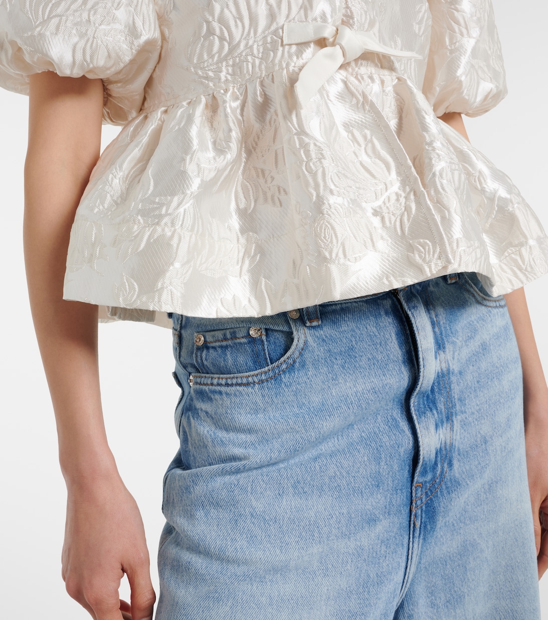 Bluse aus Satin-Jacquard | Ganni