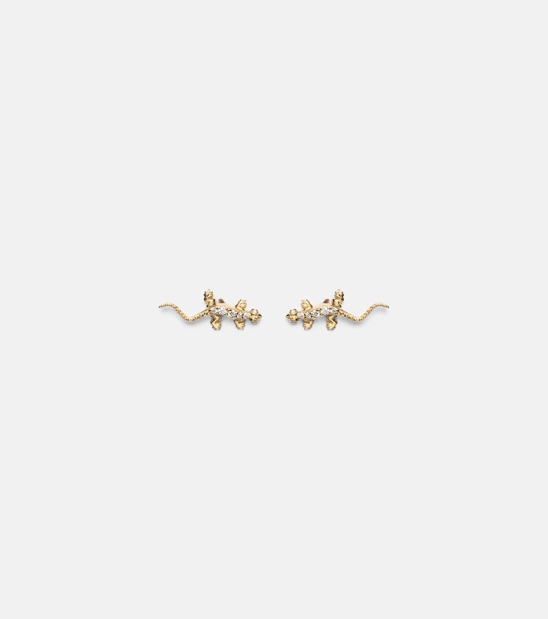 Lizard 14kt gold (585/1000) stud earrings with diamonds | Sydney Evan