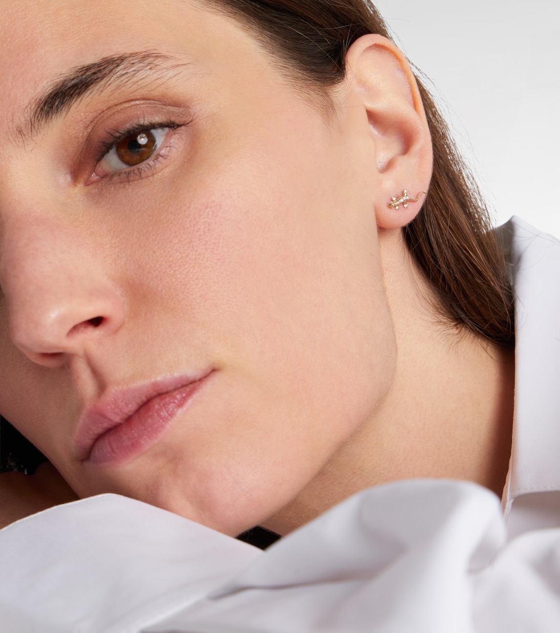 Lizard 14kt gold (585/1000) stud earrings with diamonds | Sydney Evan