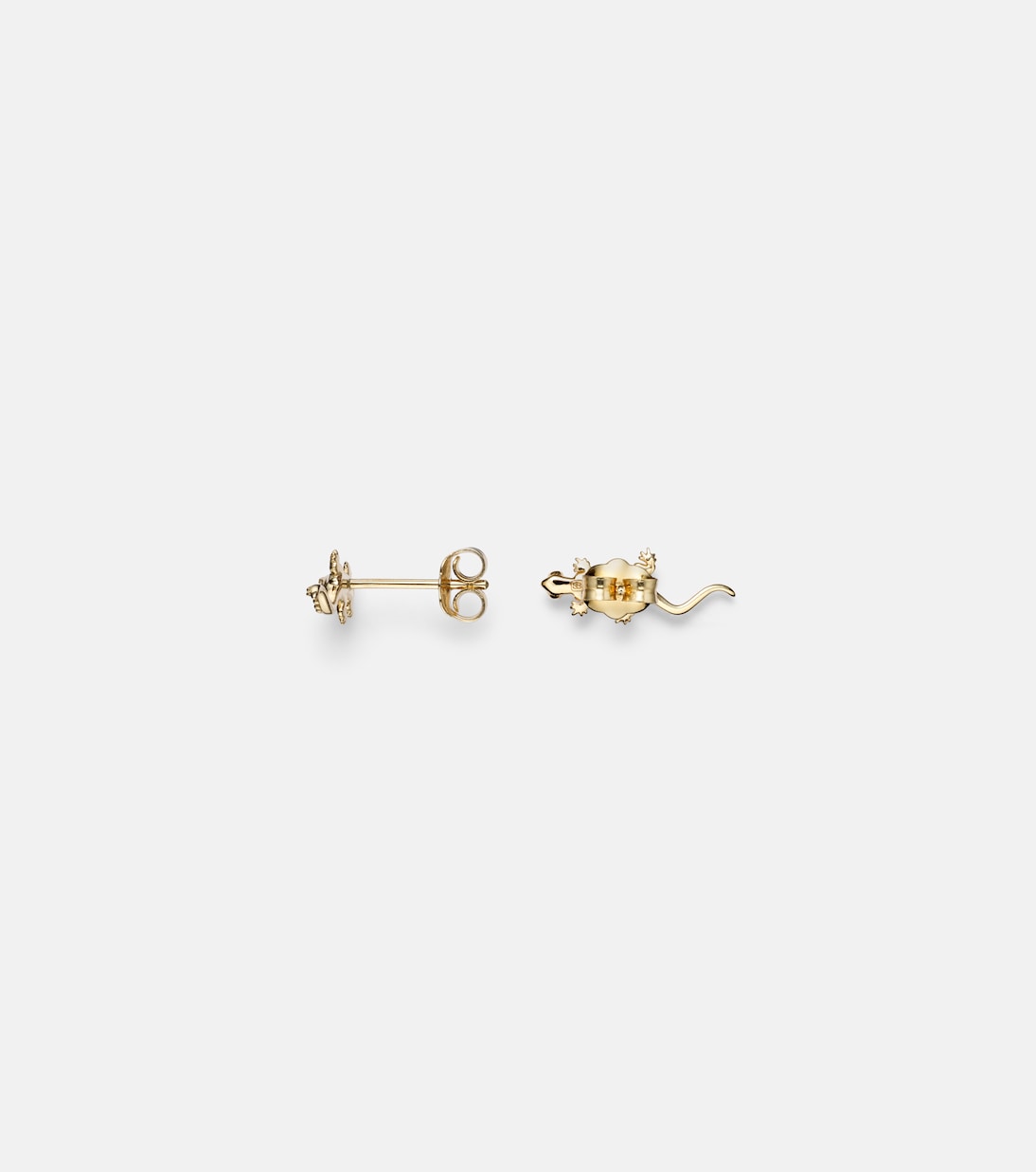 Lizard 14kt gold (585/1000) stud earrings with diamonds | Sydney Evan