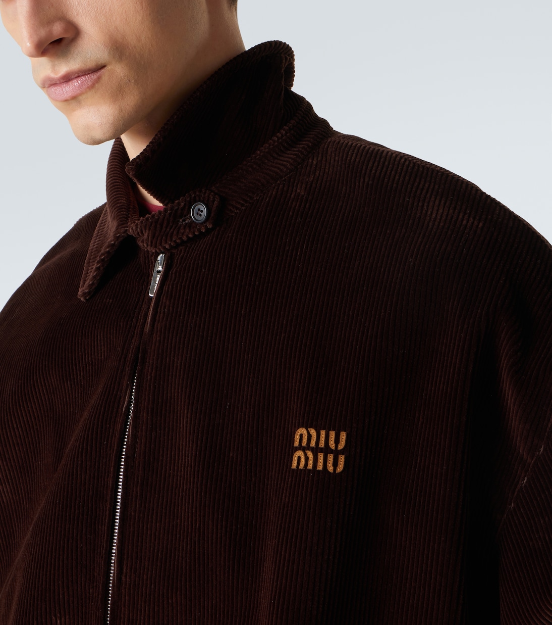 Giacca blouson in velluto a coste di cotone | Miu Miu