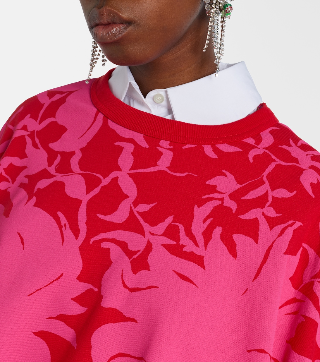 سويت شيرت درابيه من القطن الجيرسيه بورود | Dries Van Noten