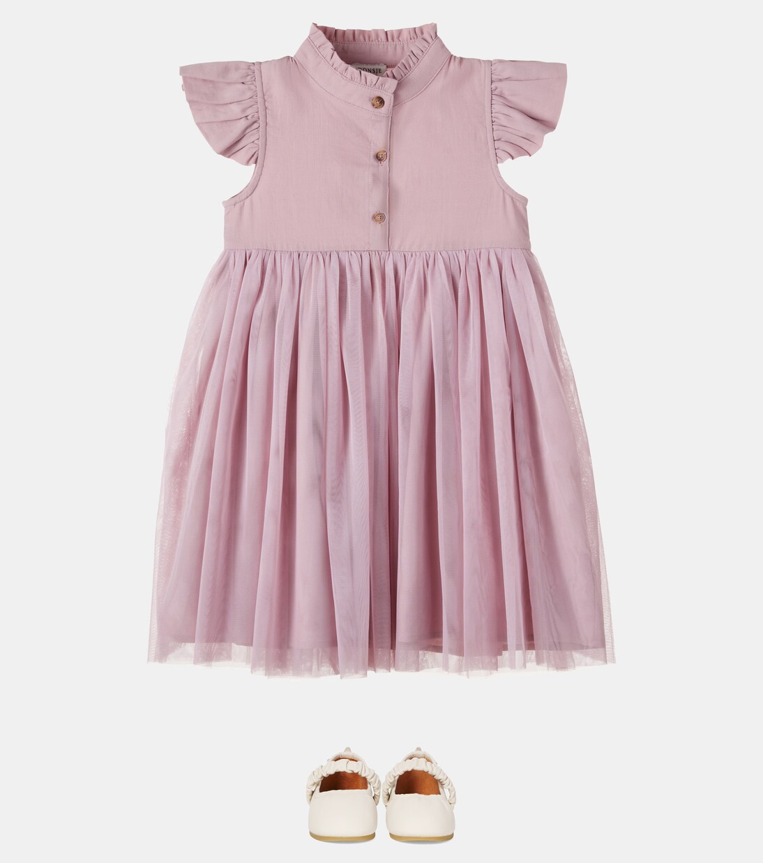 Fleurance paneled cotton and tulle dress | Donsje