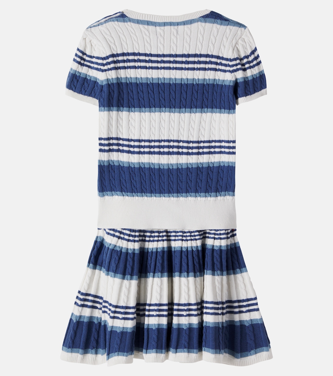 绞花针织条纹棉质毛衣与半身裙套装 | Polo Ralph Lauren Kids
