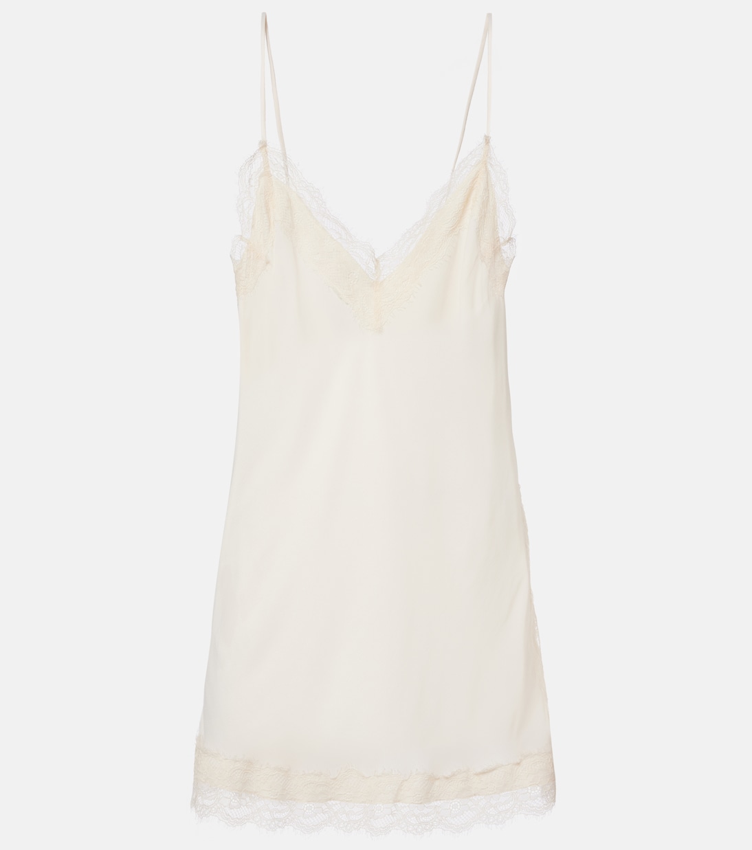 Vestido lencero de satén con encaje | Róhe