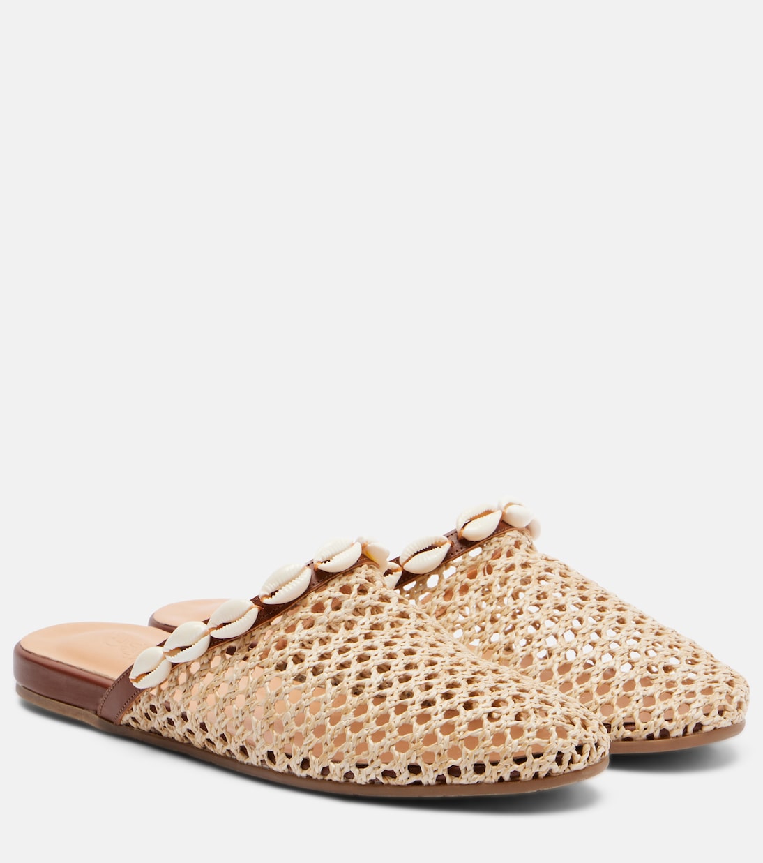 Slipper embellished raffia mules | Ancient Greek Sandals
