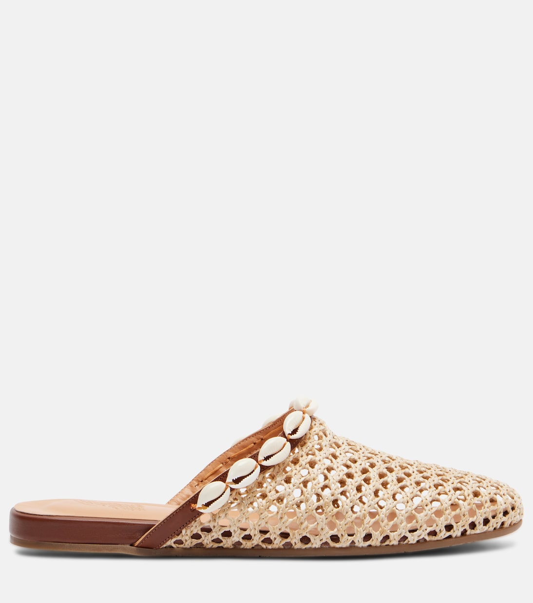 Slipper embellished raffia mules | Ancient Greek Sandals
