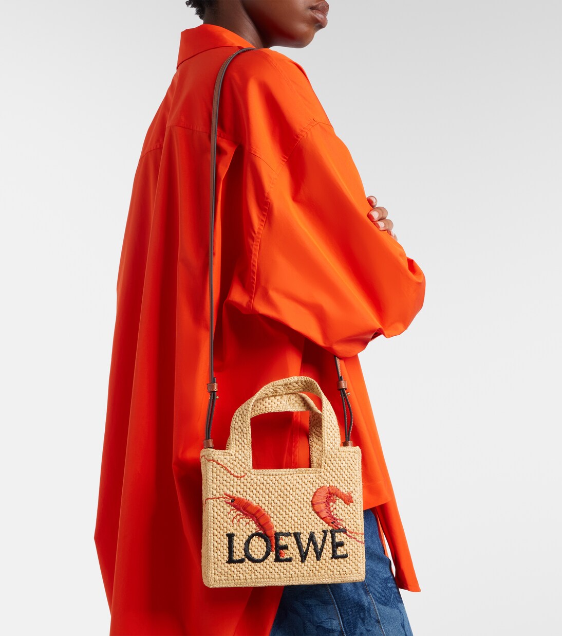Paula's Ibiza Tote Bag Font Mini aus Raffiabast | Loewe