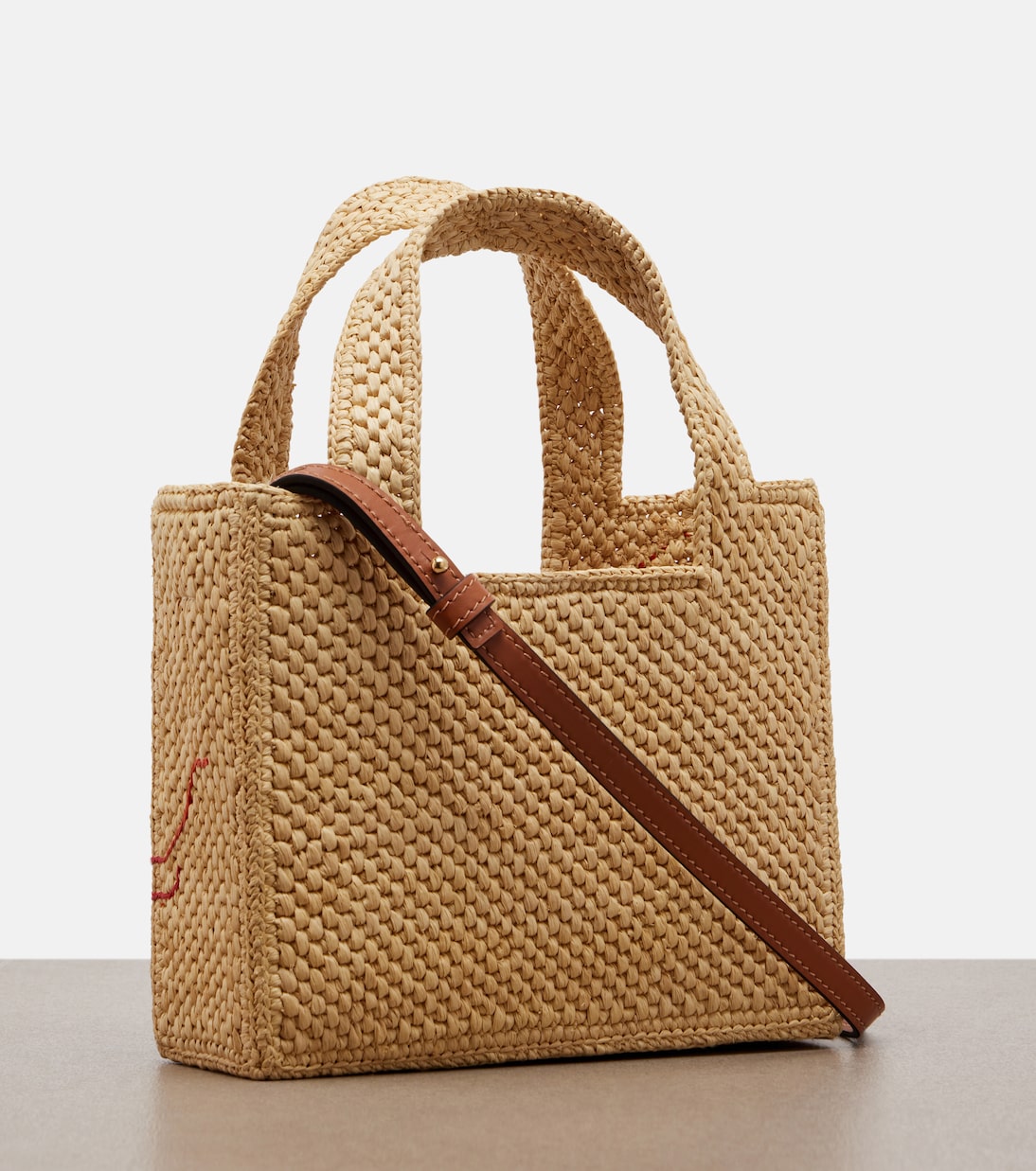 Paula's Ibiza Tote Bag Font Mini aus Raffiabast | Loewe