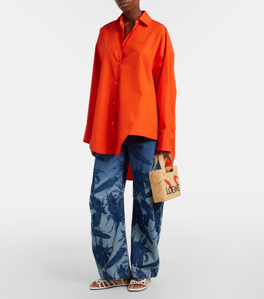 Paula's Ibiza Tote Bag Font Mini aus Raffiabast | Loewe