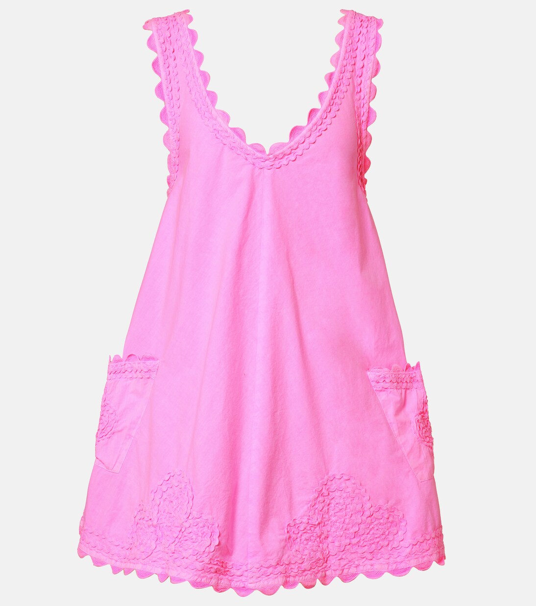 Abito corto in popeline di cotone con ricamo | Juliet Dunn