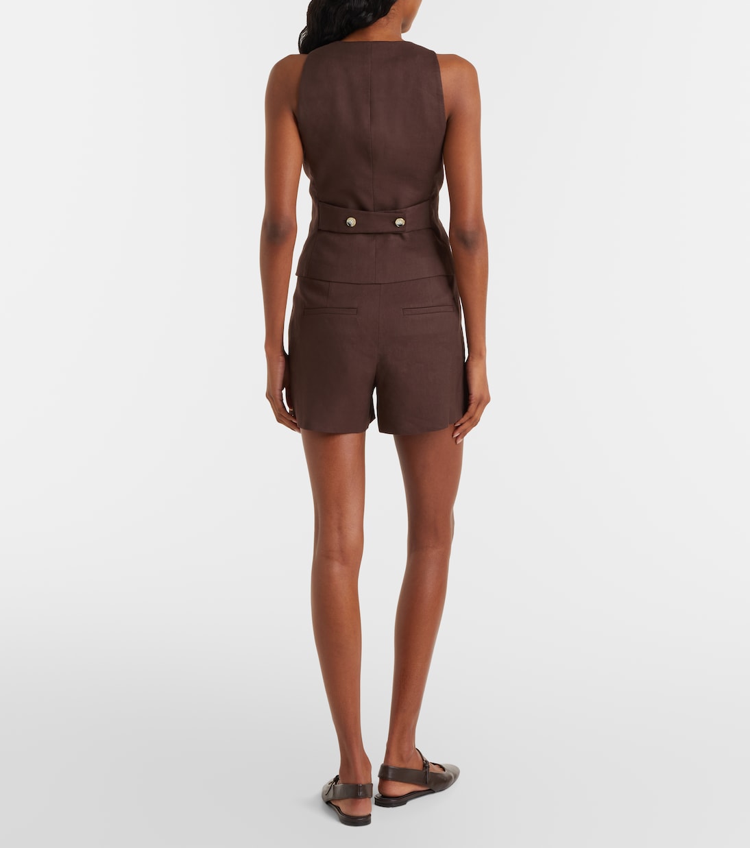 Haina linen-blend twill shorts | Veronica Beard