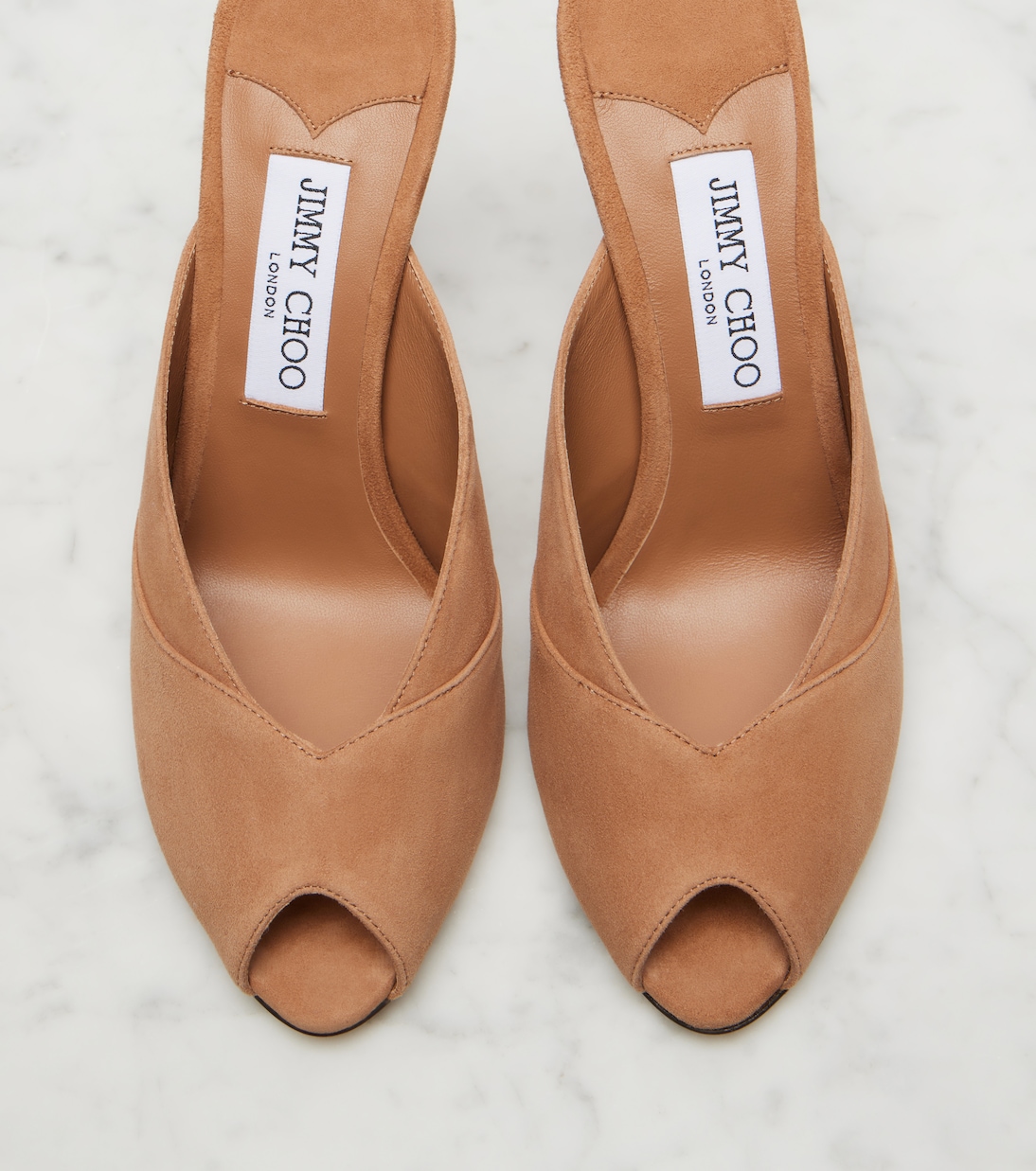 Brigitte suede peep-toe mules | Jimmy Choo