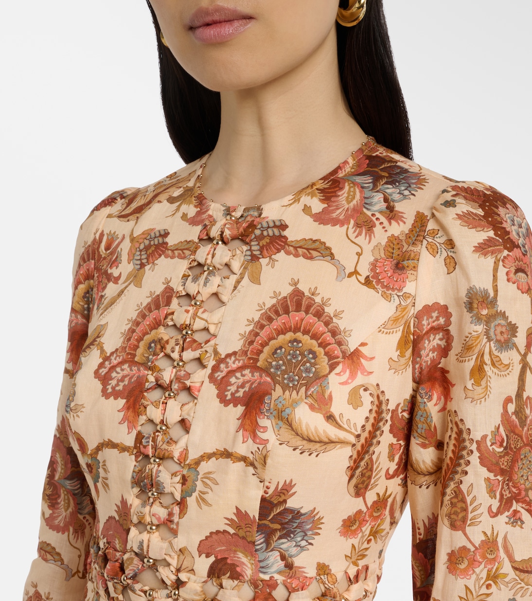 Aster beaded floral linen maxi dress | Zimmermann