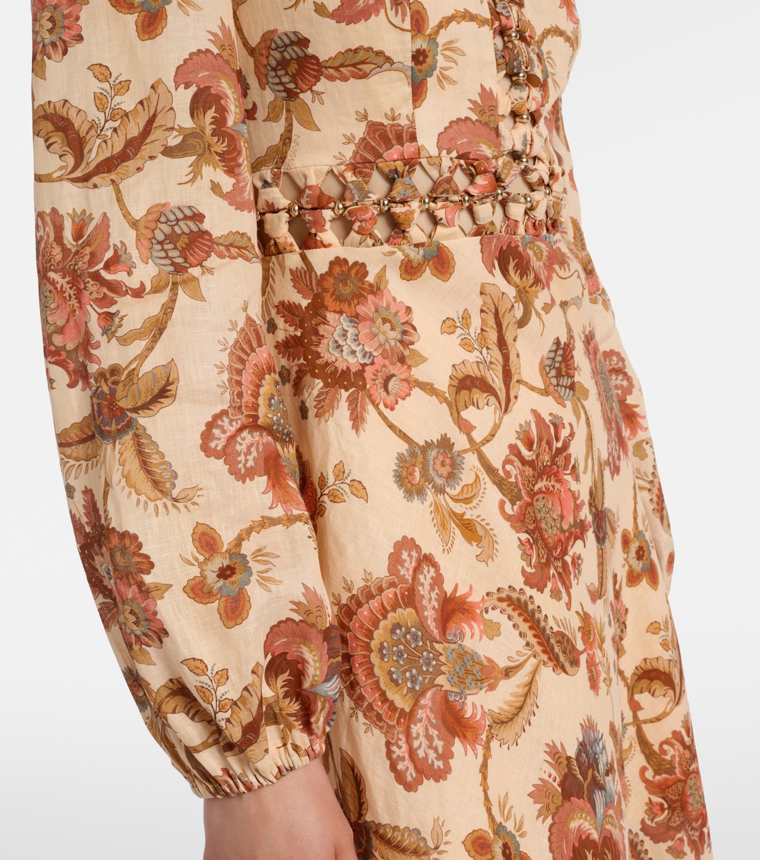 Aster beaded floral linen maxi dress | Zimmermann