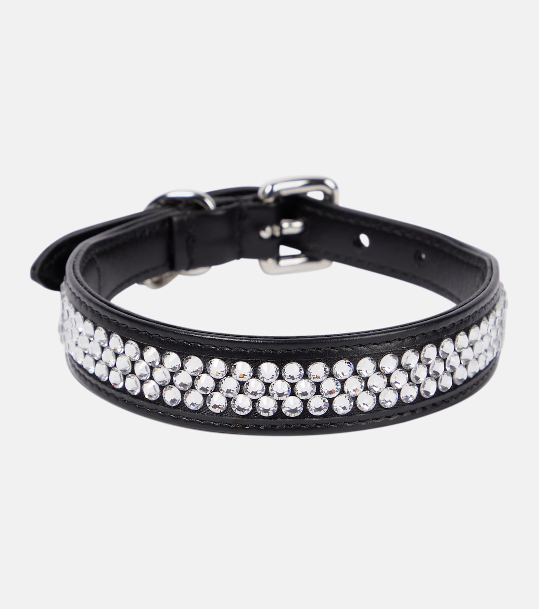 Embellished leather dog collar | Miu Miu